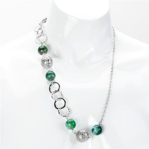 Silver Tone With Circular Charms Necklace (JB022)